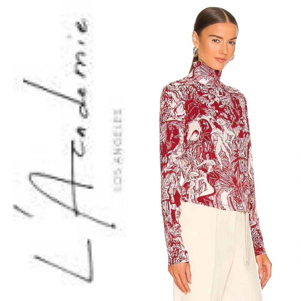 L'ACADEMIE LOS ANGELES NWT Darcia Top in Red Ceramic